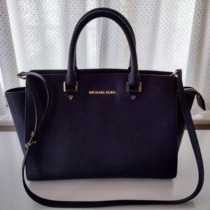Michael Kors Navy Blue Satchel Handbag
